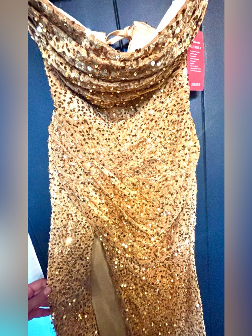 Gold Sequin Decorative Throw / Accent Fabric